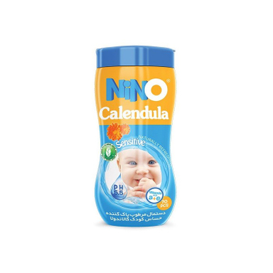 دستمال مرطوب کودک حساس نینو (Nino) قوطی بسته 70 عددی