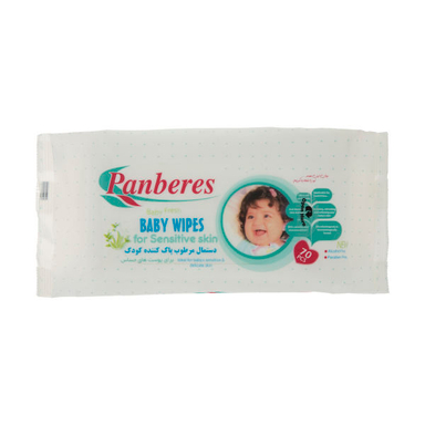 دستمال مرطوب مخصوص کودک پنبه ریز (Panberes) مدل sensitive کد 002 بسته 70 عددی