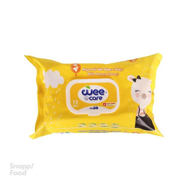 دستمال مرطوب وی کر (Wee Care) حاوی روغن آرگان بسته 72 برگی