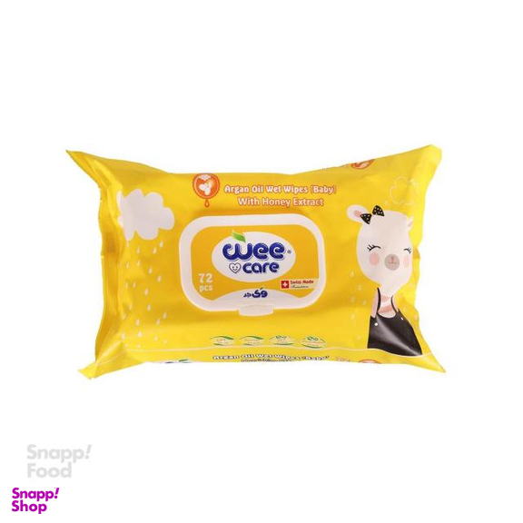 دستمال مرطوب وی کر (Wee Care) حاوی روغن آرگان بسته 72 برگی
