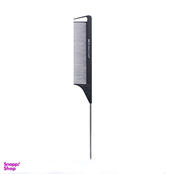شانه مو بیول (Biol) مدل تخت متوسط دم باریک استیل و انگشتی رنگ مشکی