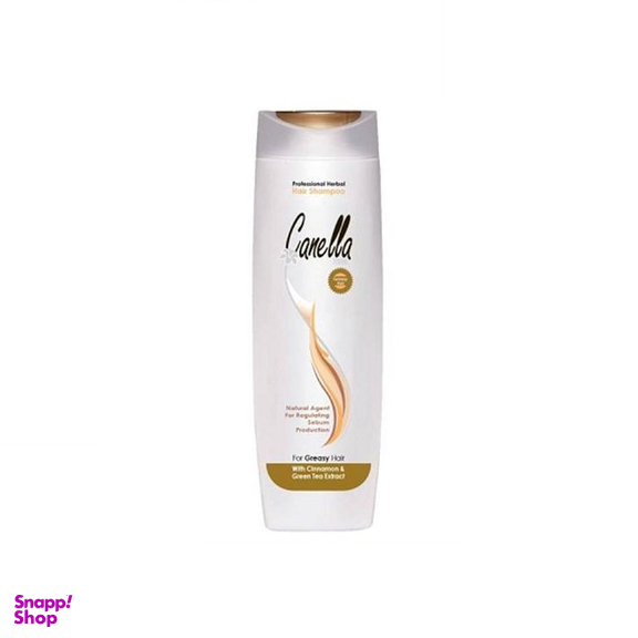 شامپو گیاهی کنلامکس (Canella max) حاوی عصاره دارچین و چای سبزمناسب موهای چرب حجم 430 میلی‌لیتر