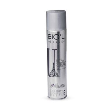 اسپری حالت دهنده مو بیول (Biol) مدل Ultra Strong حجم 300 میلی‌ لیتر