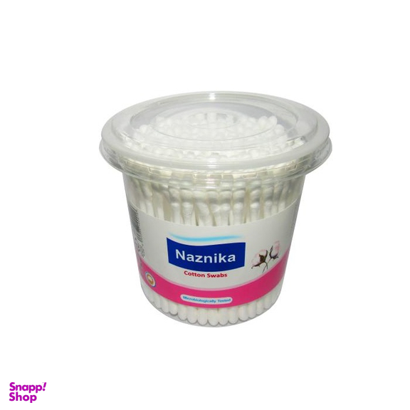 گوش پاک کن نازنیکا (Naznika) مدل Cotton Swabs بسته 200 عددی