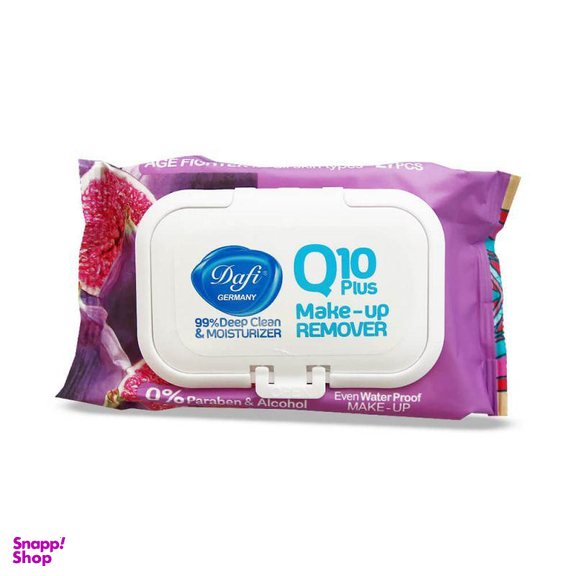 دستمال مرطوب پاک کننده آرایش دافی (Daffi) مدل Q10 طرح میوه انجیر بسته 50 عددی