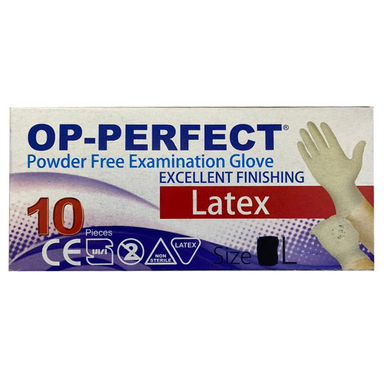 دستکش لاتکس (Latex) مدل op-perfect بسته 10 عددی