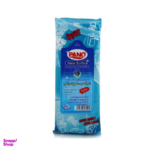 دستمال مرطوب پانو (Pano) مخصوص شیشه و سطوح صیقلی بسته 36 عددی