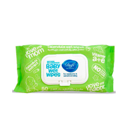 دستمال مرطوب کودک دافی (Daffi) مدل Calendula سبز بسته 50 برگ