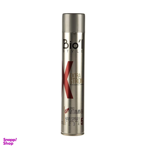 اسپری حالت دهنده مو بیول (Biol) مدل Extra Strong حجم 500 میلی‌ لیتر