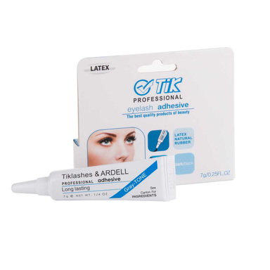 چسب مژه بسیار قوی تیوپی تیک (Tik) مدل لاتکس رنگ طوسی (مشکی پس از استفاده)