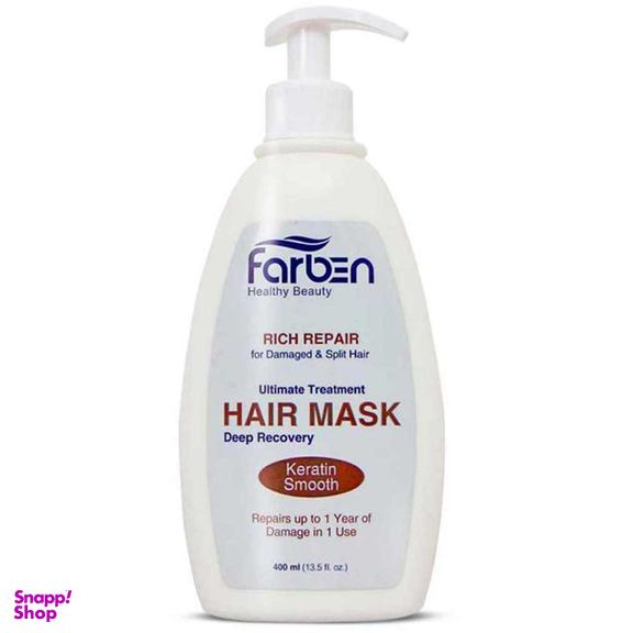 ماسک مو فاربن (Farben) مدل Keratin حجم 400 میلی‌لیتر