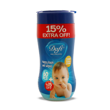 دستمال مرطوب کودک دافی (Dafi) مدل nappy rash بسته 60 عددی