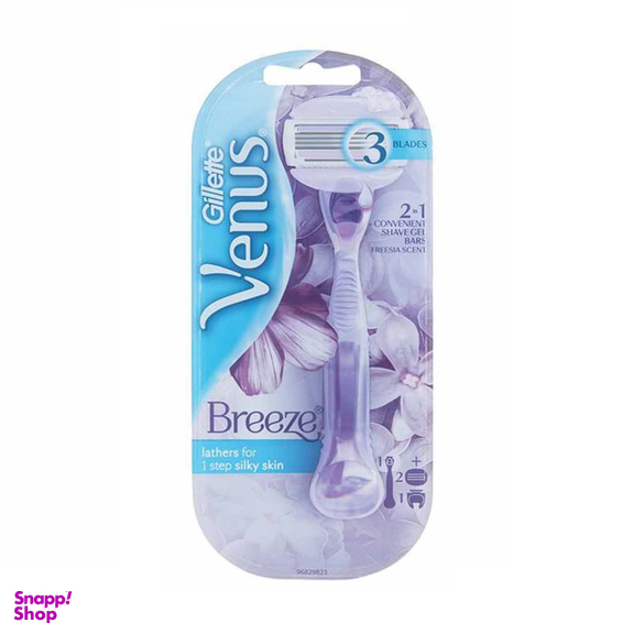 تیغ اصلاح زنانه ونوس (Venus) بریز ژیلت 1 عددی با یک عدد یدک