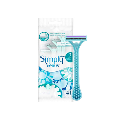 خود تراش زنانه ژیلت (Gillette) مدل دولبه Simply Venus بسته 4 عددی