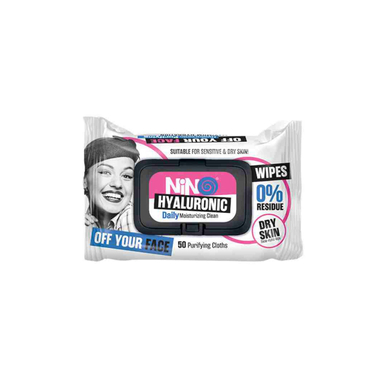 دستمال مرطوب آرایش پاک کن نینو (Nino) در دار مخصوص پوست خشک و نرمال بسته 50 عددی