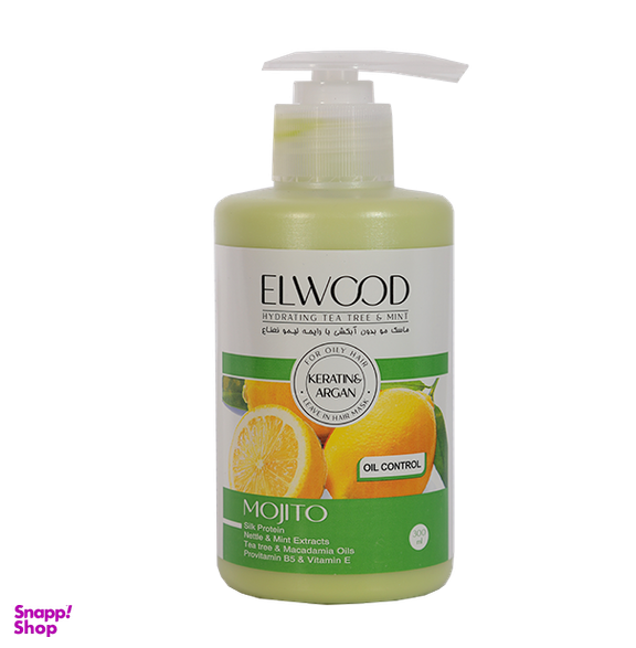ماسک مو بدون آبکشی الوود (Elwood) حاوی عصاره لیمو نعناع حجم 300 میلی‌لیتر