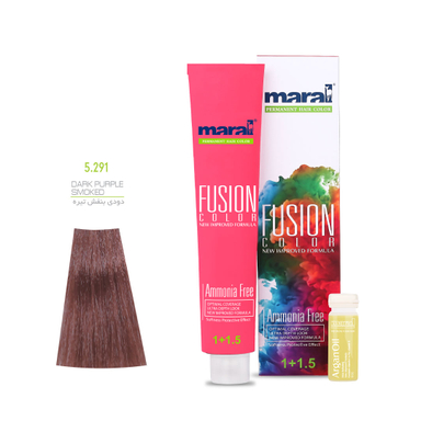 رنگ مو فاقد آمونیاک مارال مدل Fusion Color شماره 5.291 رنگ دودی بنفش تیره حجم 100 میلی‌ لیتر