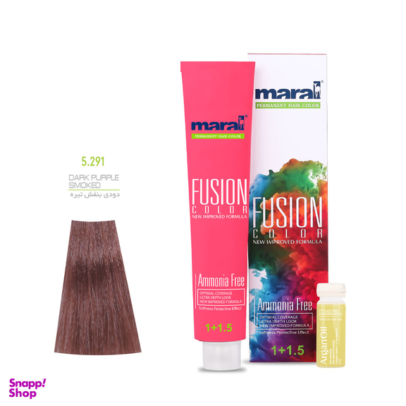 رنگ مو فاقد آمونیاک مارال مدل Fusion Color شماره 5.291 رنگ دودی بنفش تیره حجم 100 میلی‌ لیتر