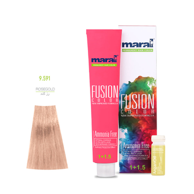 رنگ مو فاقد آمونیاک مارال (Maral) مدل Fusion Color شماره 9.591 رنگ رز گلد حجم 100 میلی‌لیتر