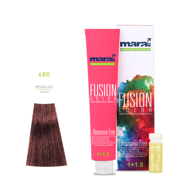 رنگ مو فاقد آمونیاک مارال (Maral) مدل Fusion Color شماره 4.810 رنگ برزیلی حجم 100 میلی‌لیتر
