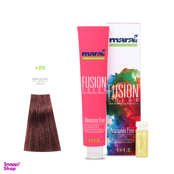 رنگ مو فاقد آمونیاک مارال (Maral) مدل Fusion Color شماره 4.810 رنگ برزیلی حجم 100 میلی‌لیتر