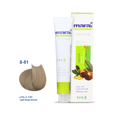 رنگ مو مارال (Maral) شماره 8.51 رنگ بلوند بژ روشن حجم 100 میلی‌لیتر