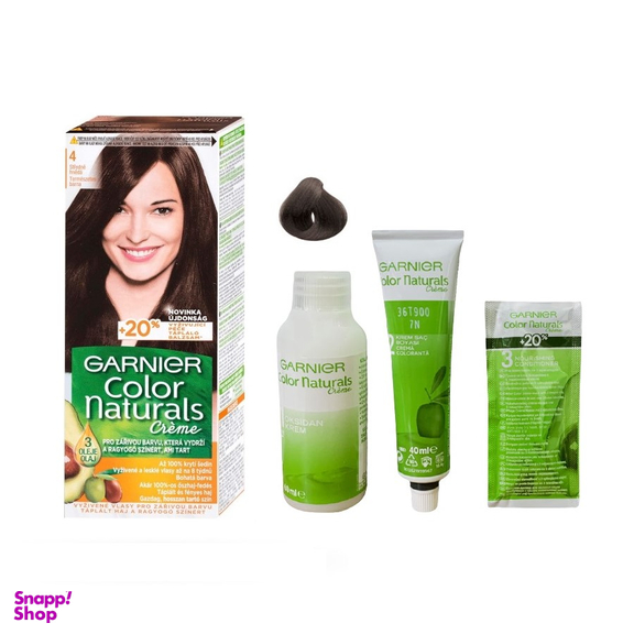 کیت رنگ مو گارنیه (Garnier) شماره 4 رنگ قهوه‌ای حجم 40 میلی‌لیتر