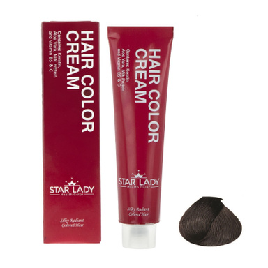 رنگ مو استار لیدی (Star Lady) شماره 3.1 رنگ قهوه‌ای خاکستری تیره حجم 120 میلی‌ لیتر