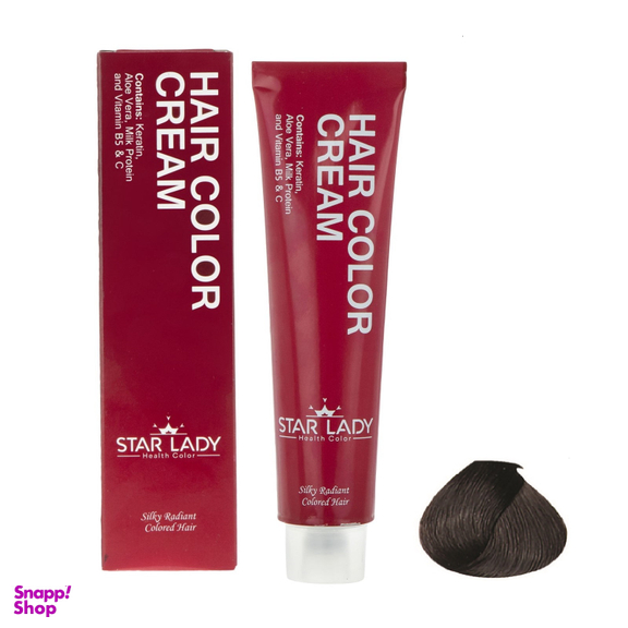 رنگ مو استار لیدی (Star Lady) شماره 3.1 رنگ قهوه‌ای خاکستری تیره حجم 120 میلی‌ لیتر