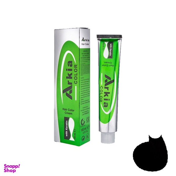 رنگ مو آرکیا (Arkia) شماره 1.1-C1 رنگ مشکی پر کلاغی حجم 100 میلی‌ لیتر