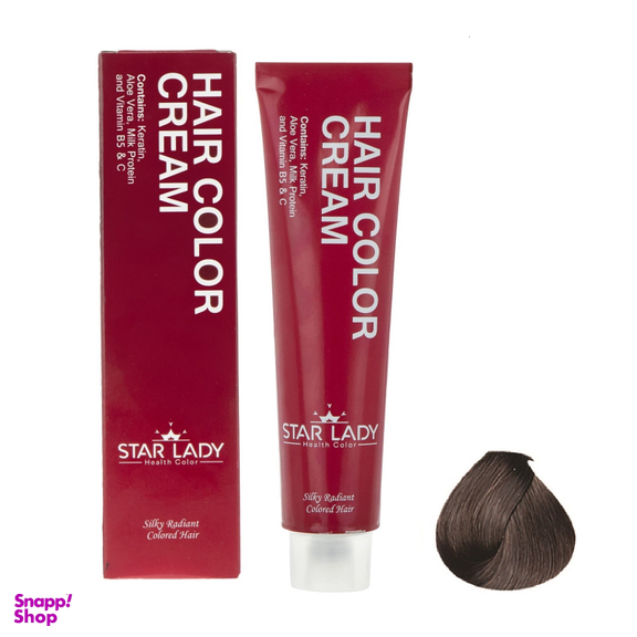 رنگ مو استار لیدی (Star Lady) شماره 5.1 رنگ قهوه‌ای خاکستری روشن حجم 120 میلی‌ لیتر
