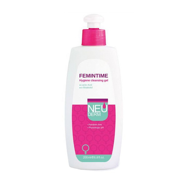 ژل بهداشتی بانوان نیودرم (Neuderm) مدل Femintime حجم 200 میلی‌لیتر