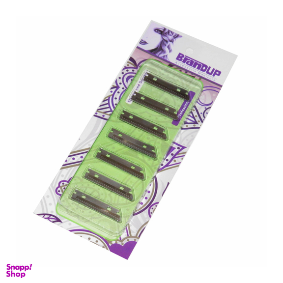 یدک تیغ ابرو برند آپ (Brand Up) کد 16 بسته 7 عددی رنگ استیل