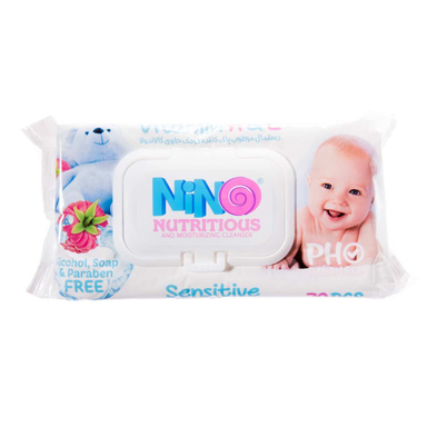 دستمال مرطوب کودک میوه ای نینو (Nino) بسته 50 عددی