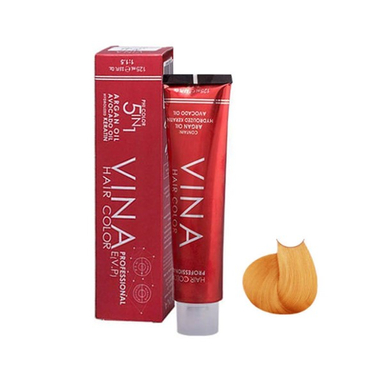 رنگ مو وینا (Vina) شماره AF9 رنگ نارنجی سالمون حجم 125 میلی‌لیتر
