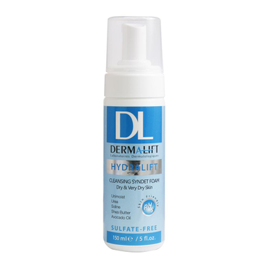 فوم شستشوی صورت درمالیفت (Dermalift) مدل Hydralift مناسب پوستهای خشک حجم 150 میلی‌لیتر