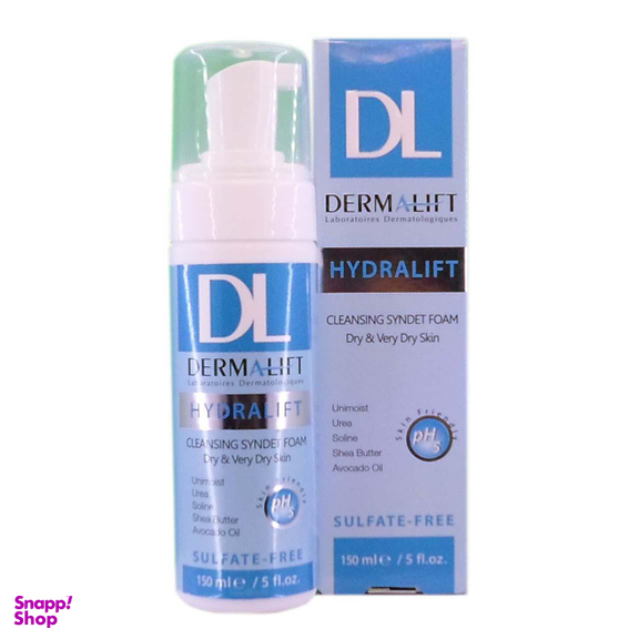 فوم شستشوی صورت درمالیفت (Dermalift) مدل Hydralift مناسب پوستهای خشک حجم 150 میلی‌لیتر