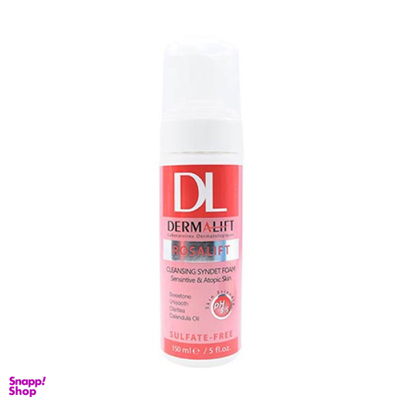فوم شستشوی صورت درمالیفت (Dermalift) مدل Rosalift مناسب پوستهای حساس حجم 150 میلی‌لیتر