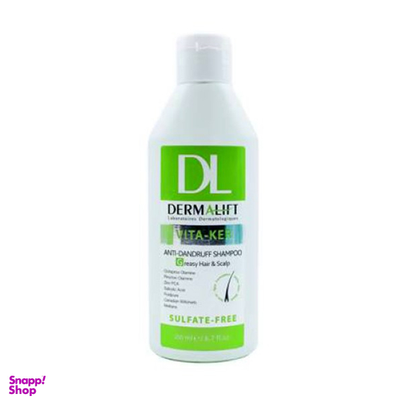 شامپو ضد شوره موی چرب درمالیفت (Dermalift) مدل Vita-ker حجم 200 میلی‌لیتر