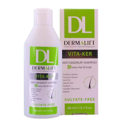شامپو ضد شوره موی چرب درمالیفت (Dermalift) مدل Vita-ker حجم 200 میلی‌لیتر