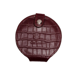 آینه جیبی چرم کن ا (Can a leather) مدل J-512 رنگ زرشکی