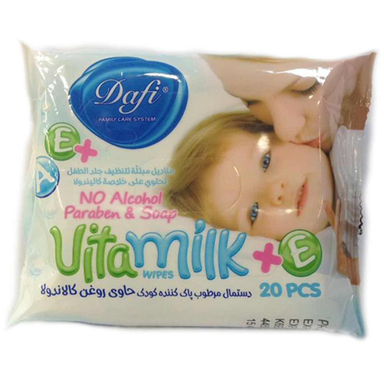 دستمال مرطوب کودک دافی (Dafi) حاوی کالاندولا بسته 20 عددی