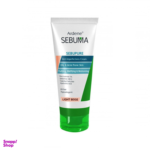 کرم یکنواخت کننده پوست آردن (Ardene) سری Sebuma مدل Sebopure رنگ بژ روشن حجم 30 میلی لیتر