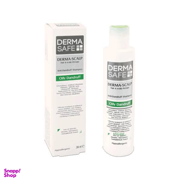 شامپو ضد شوره درماسیف (Dermasafe) سری درما اسکالپ مدل Oily Dandruff حجم 200 میلی‌لیتر