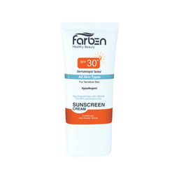 کرم ضد آفتاب فاربن (Farben) با SPF30 مناسب پوست های حساس حجم 50 میلی‌لیتر