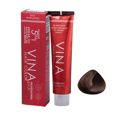 رنگ مو وینا (Vina) شماره 5.00 رنگ قهوه ای روشن قوی حجم 125 میلی‌لیتر