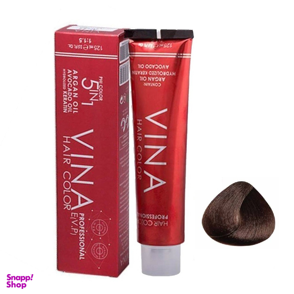 رنگ مو وینا (Vina) شماره 5.00 رنگ قهوه ای روشن قوی حجم 125 میلی‌لیتر