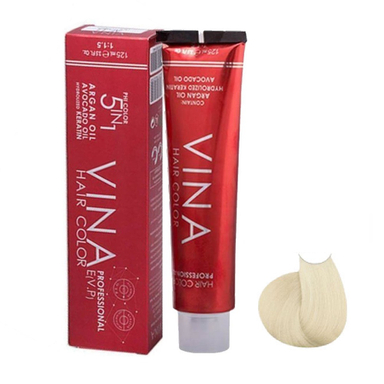 رنگ مو وینا (Vina) شماره 12.0 رنگ سوپر پلاتینی بلوند شماره عاج فیلی حجم 125 میلی‌لیتر