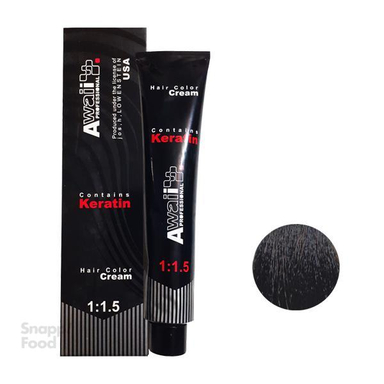 رنگ مو آوایی (Awaii) سری Keratin شماره 1.1 رنگ مشکی پر کلاغی حجم 120 میلی‌ لیتر