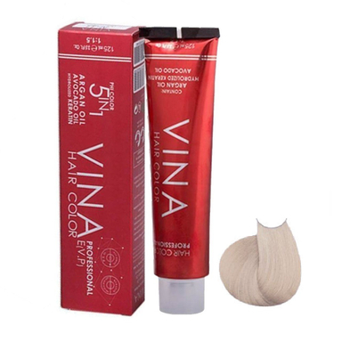 رنگ مو وینا (Vina) شماره 12.9 رنگ سوپر پلاتینی صدفی مرواریدی حجم 125 میلی‌لیتر